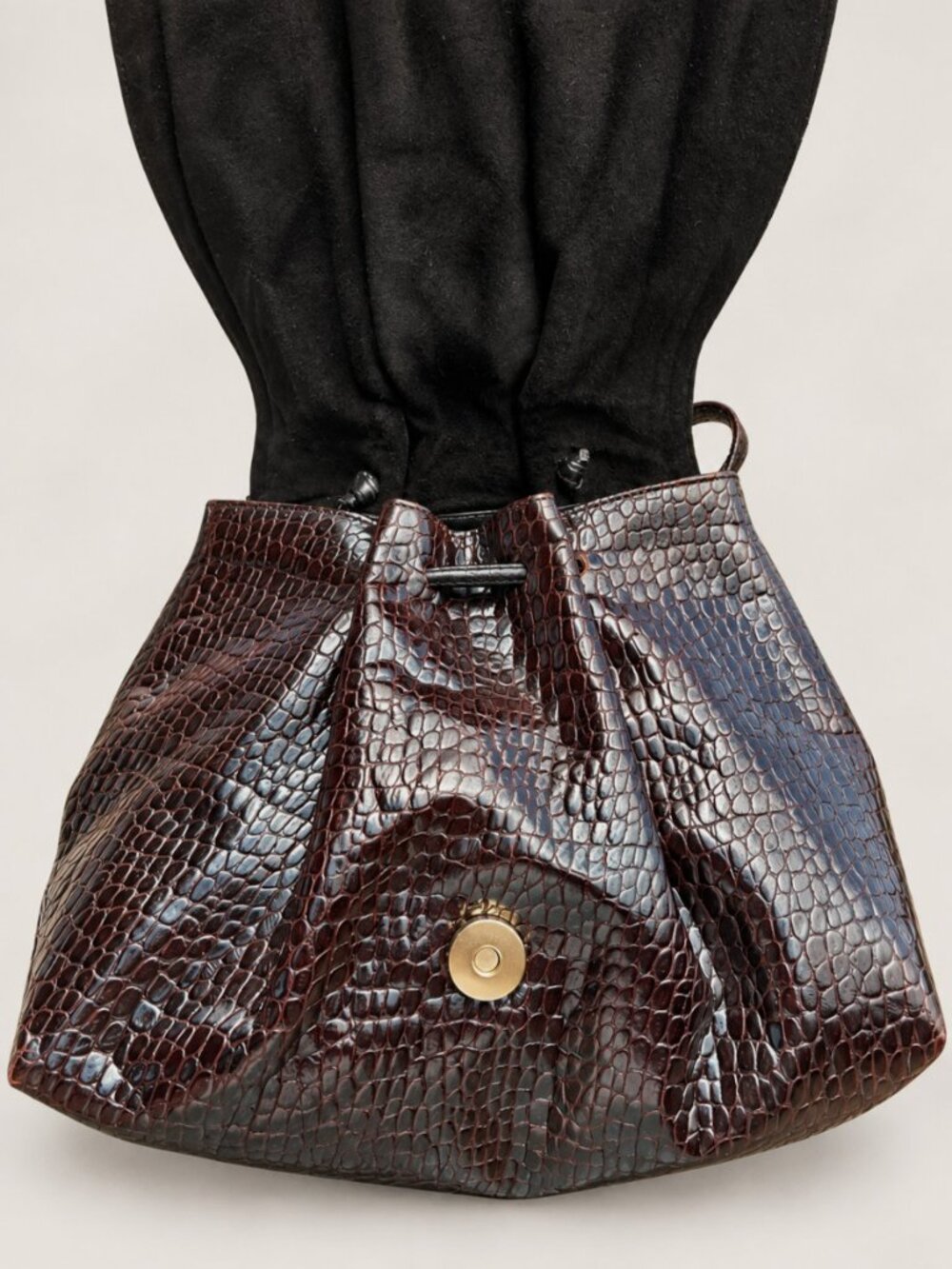 Vintage SHARIF Exotic Reptile Leather Patchwork Crossbody Bag - Picture 4 of 15